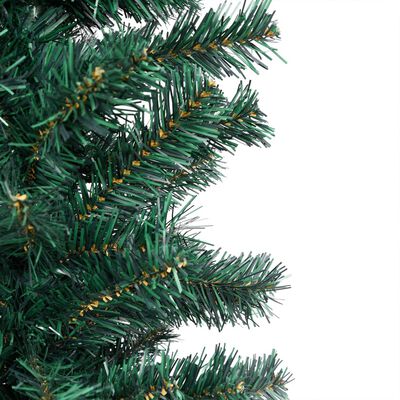 vidaXL izgaismota Ziemassvētku egle ar rotājumiem, zaļa, 150 cm