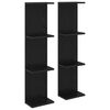 vidaXL Sienas plaukts 2 gab. Melns ozols 25 x 15 x 100 cm