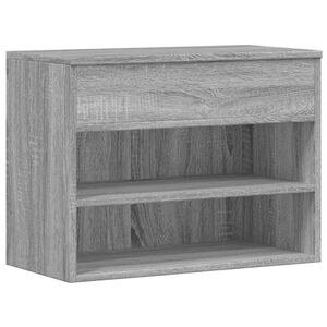 vidaXL apavu plaukts, pelēks ozolkoka, 60x30x45 cm, inženierijas koks