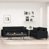 vidaXL divdaļīgs dīvānu komplekts ar spilveniem, melns audums
