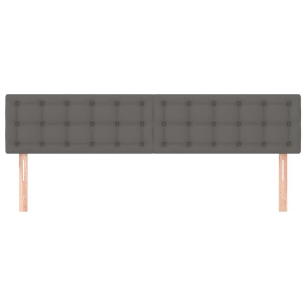 vidaXL gultas galvgaļi, pelēks, 160x5x78/88 cm, mākslīgā āda
