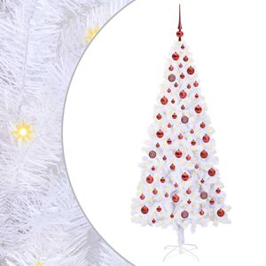 vidaXL Mākslīgā Ziemassvētku eglīte Balts 180 cm PVC un tērauds