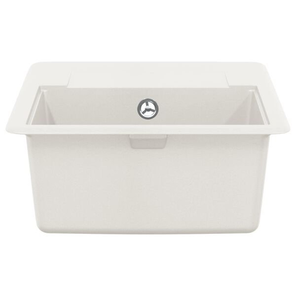 vidaXL Izlietne Balts 560 x 460 mm 80% Kvarts un 20% Sveķi