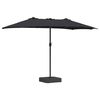 vidaXL Dārza parasols Melna 385 x 209 x 244 cm Poliesters