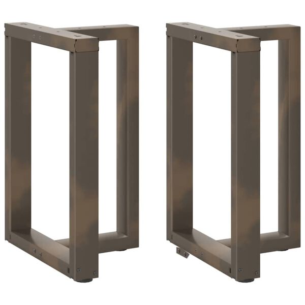 vidaXL ēdamgalda kājas, 2 gab., T-veida, melnas, 50x35x(72-73) cm, tērauds