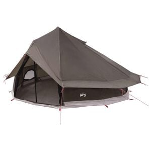 vidaXL Tipi telts ar jumtu Brūna pelēka 700 x 700 x 395 cm