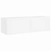 vidaXL TV sienas skapī&scaron;i ar LED, 5 gab., balti