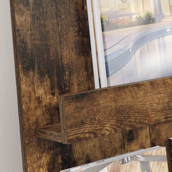 vidaXL Žurnālu statīvs Dūmaka ozols 51 x 11 x 102 cm Inženierijas koks