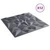 vidaXL Sienas paneļi 12 pcs Amatista Pelēks 50 x 50 cm XPS Putu