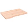 vidaXL galda virsma, 80x50x(2-4) cm, neapstrādāts ozola masīvkoks