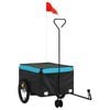 vidaXL velosipēda piekabe, 45 kg, melna un zila, dzelzs