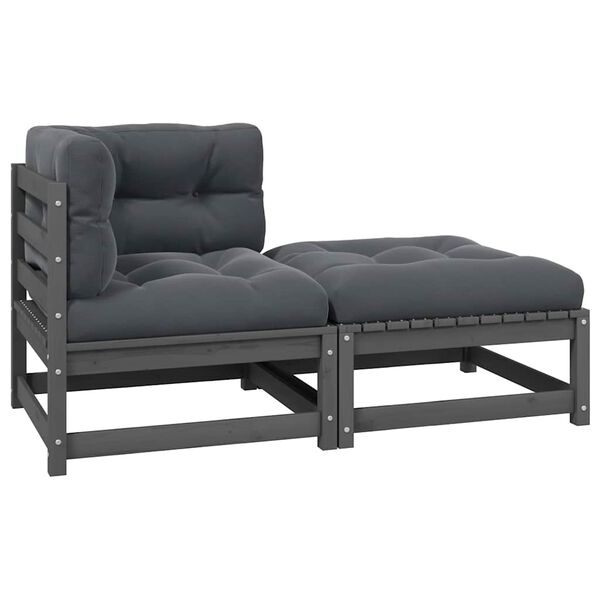 vidaXL 2-daļīgs dārza atpūtas mēbeļu komplekts ar matračiem, priede