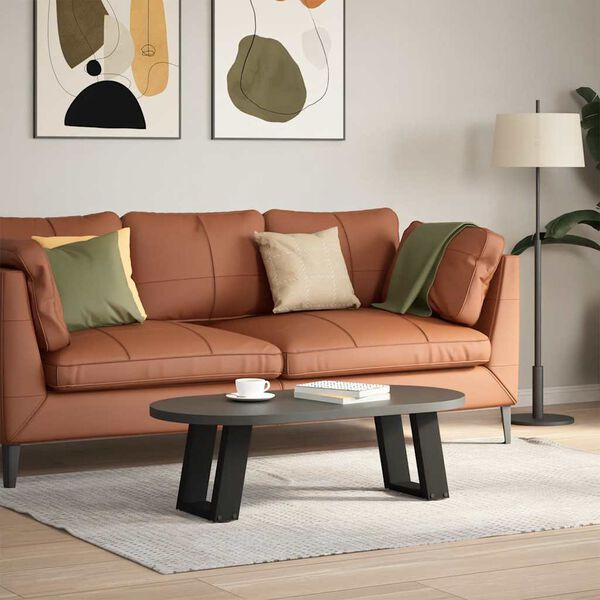 vidaXL kafijas galdiņa kājas, 2 gab., U-veida, melnas, 30x(30-31) cm, tērauds