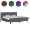 vidaXL Gultas rāmis ar LED sloksnēm Pelēka 180 x 200 cm Mākslīgā āda