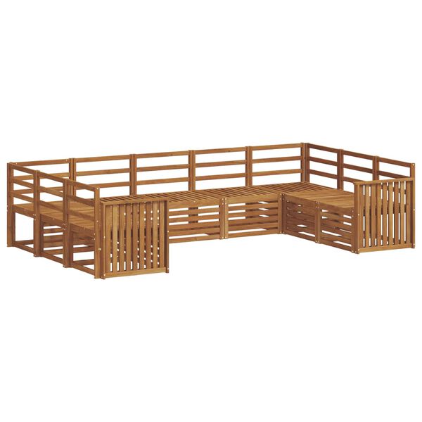 vidaXL Dīvāna komplekti 9 pcs Dabiska Cietā akācijas koks