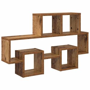 vidaXL Sienas plaukts Pie sienas Vecs koks 82 x 15 x 51 cm