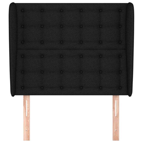 vidaXL galvgalis ar malām, 83x23x118/128 cm, melns audums