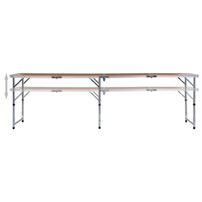 vidaXL saliekams kempinga galds, alumīnijs, 240x60 cm
