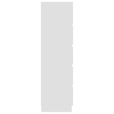 vidaXL atvilktņu kumode, 60x35x121 cm, kokskaidu plātne, balta