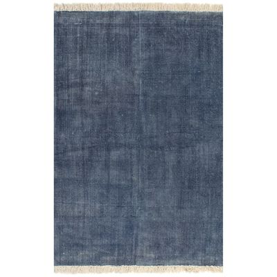 vidaXL paklājs, kokvilna, 120x180 cm, zils