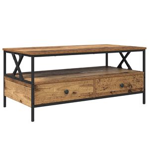 vidaXL Kafijas galdiņ&scaron; Vecs koks 100 x 51 x 45 cm Inženierijas koks