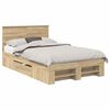 vidaXL Gultas rāmis Sonoma ozols 137 x 203 cm Inženierijas koks