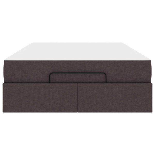 vidaXL Gultas rāmis ar matraci ar matraci 2 pcs Dzeltenbrūns audums