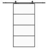 vidaXL bīdāmās durvis ar furnitūru komplektu, melnas, 102,5x205 cm, ESG stikls