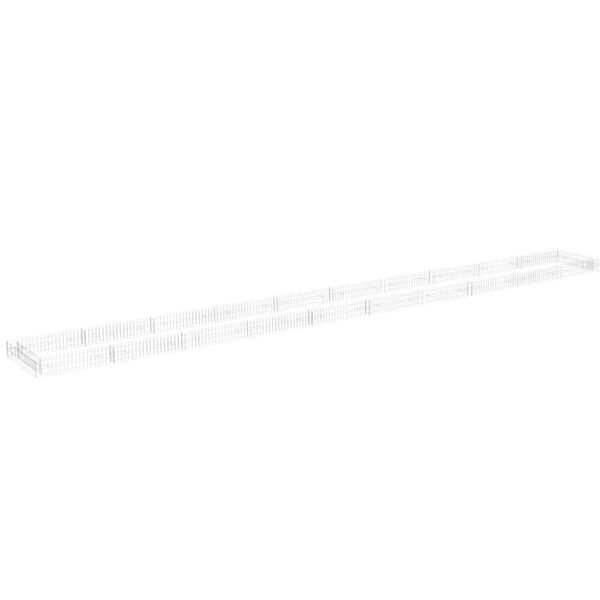 vidaXL gabions, augstā puķu kaste, cinkots tērauds, 1000x100x20 cm