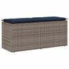 vidaXL dārza sols ar spilvenu pelēks 110x40x44 cm polirotangpalmas