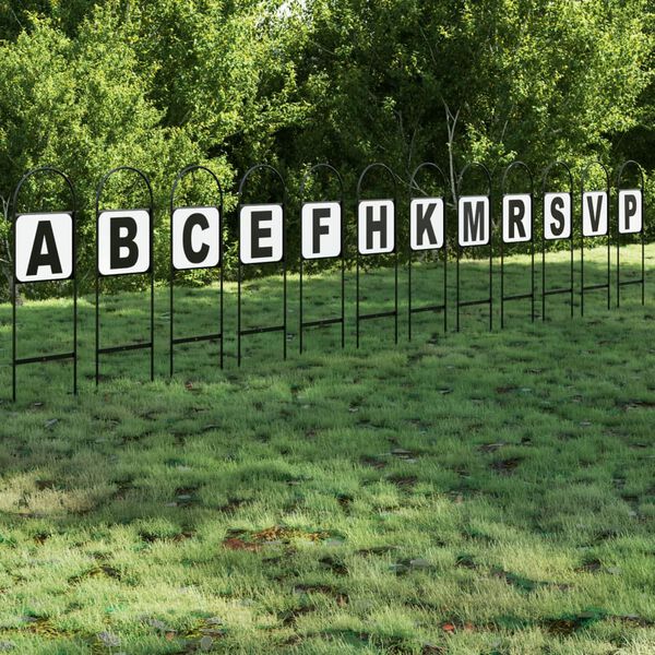 vidaXL iejādes burti, 12 gab., tērauds