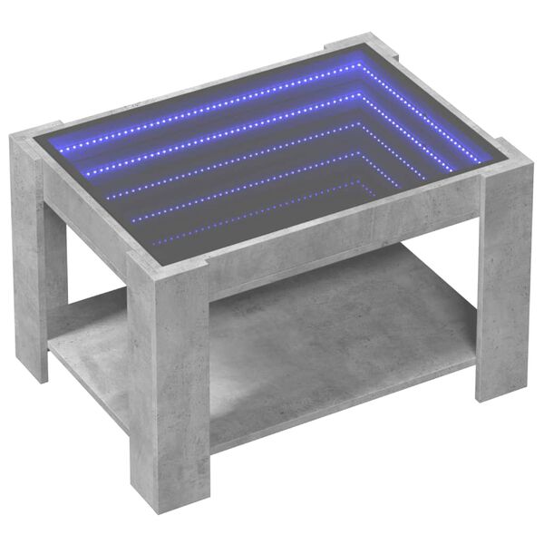 vidaXL kafijas galdiņš ar LED, 73x53x45 cm, inženierijas koks