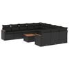 vidaXL Patio Sofa Set 12-vietīgs Black
