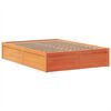 vidaXL gulta bez matrača, vaska brūnas, 150x200 cm, priedes masīvkoks