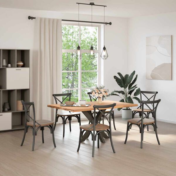 vidaXL ēdamgalda kāja, zirnekļa forma, melna, 85x85x(72-73) cm, tērauds