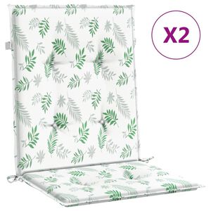 vidaXL krēslu matrači, 2 gab., lapu apdruka, audums