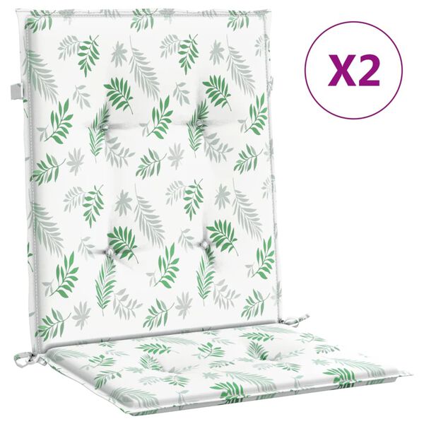 vidaXL krēslu matrači, 2 gab., lapu apdruka, audums