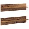 vidaXL Sienas plaukts ar plauktu 2 pcs Vecs koks 80 x 11,5 x 18 cm