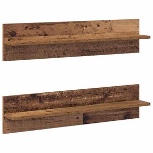 vidaXL Sienas plaukts ar plauktu 2 pcs Vecs koks 80 x 11,5 x 18 cm