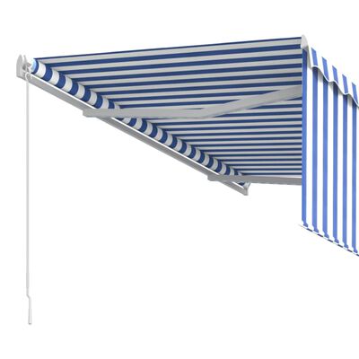 vidaXL izvelkama markīze ar žalūziju, 3x2,5 m, manuāla, zili balta
