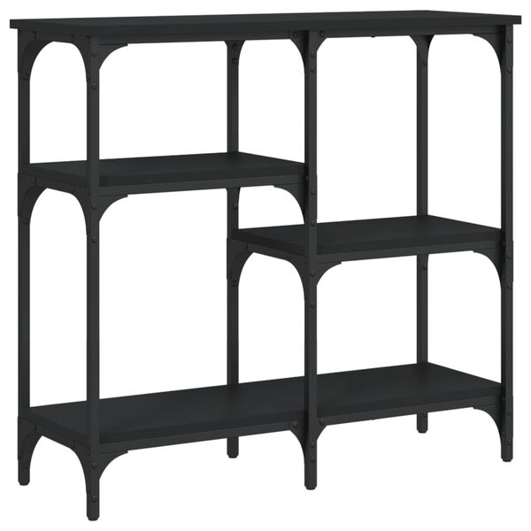 vidaXL konsoles galdiņš, melns, 80x29x75 cm, inženierijas koks