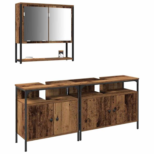 vidaXL Vannas istabas mēbeļu komplekts 3 pcs Brūna Inženierijas koks