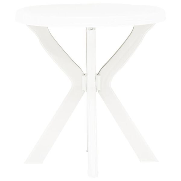 vidaXL bistro galds, balts, Ø70 cm, plastmasa