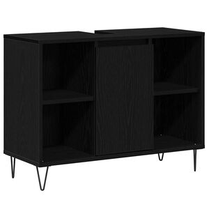 vidaXL Vannas istabas skapītis Melna 80 x 33 x 60 cm Inženierijas koks