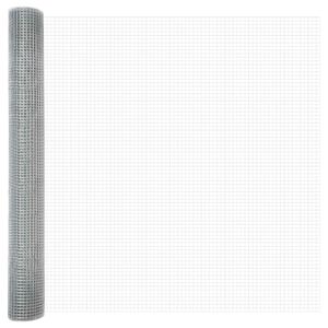 vidaXL Metinātās stieples žogs 2500 x 140 cm Sudraba