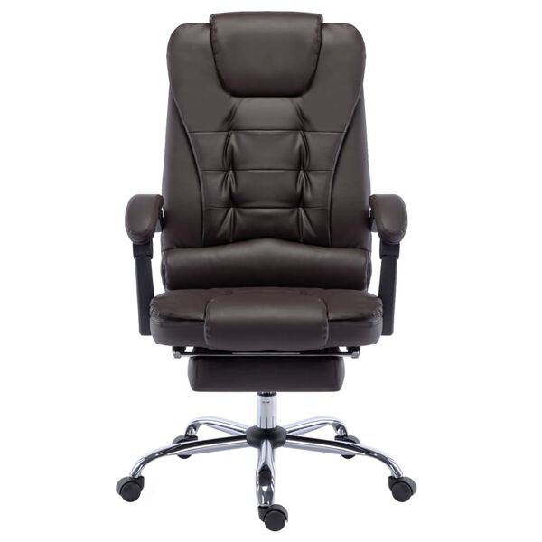 vidaXL biroja krēsls, brūna mākslīgā āda