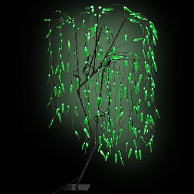 vidaXL LED Ziemassvētku koks, vītols, 150 cm, zaļa gaisma