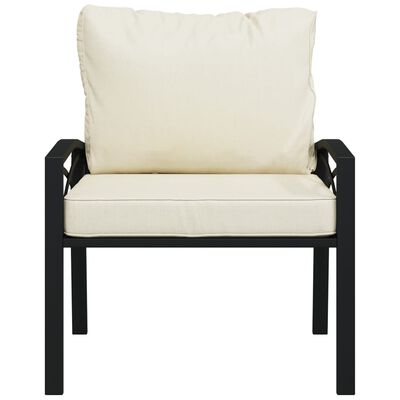 vidaXL dārza krēsli, smilškrāsas matrači, 2 gab., 68x76x79 cm, tērauds