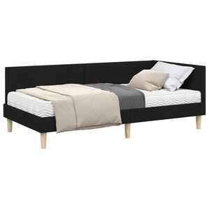 vidaXL Stūra gultas rāmis ar matrači Cits 2 pcs Zaļa audums