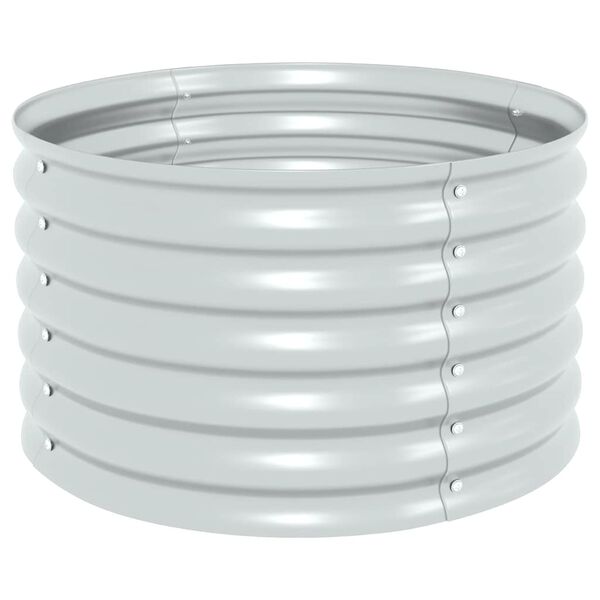 vidaXL augstā puķu kaste, 80x80x44 cm, cinkots tērauds, sudraba krāsa